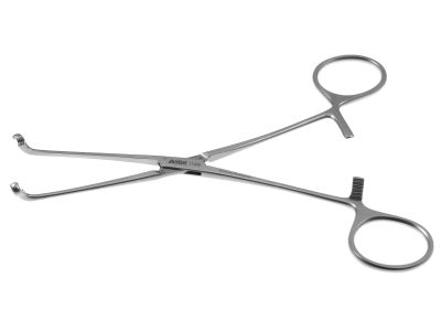 Javid carotid bypass shunt clamp, 6 3/4'',small, curved jaws, 4.0mm diameter ring tips, ring handle