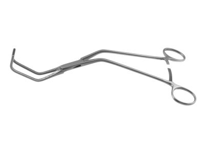 Ochsner classic aorta clamp, 10 3/8'',angled shanks, angled, atraumatic jaws, ring handle