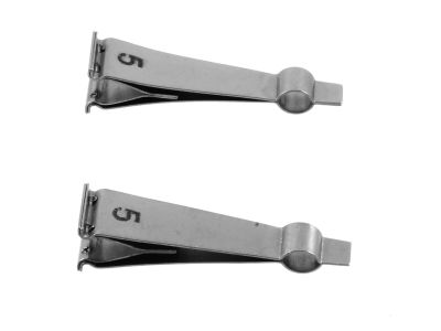 Tubal microsurgical approximator single clamps, straight jaws, for fallopian tube diameter 2.5mm, sold as a pair