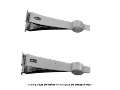 Tubal microsurgical approximator single clamps, straight jaws, for fallopian tube diameter 3.5mm, sold as a pair