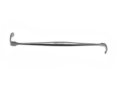 Davis retractor, 6'', double-ended, 6.0mm x 17.0mm and 9.0mm x20.0mm blades, round handle