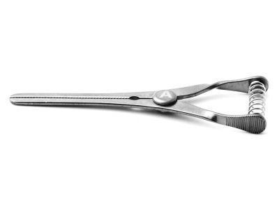 Bulldog artery clamp, 2'',straight, 24.0mm atraumatic jaws, spring handle, titanium