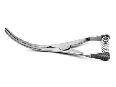 Bulldog artery clamp, 2'',strongly curved, 24.0mm atraumatic jaws, spring handle, titanium