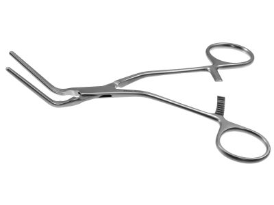 DeBakey multi-purpose clamp, 6'',angled 60º, 3.5cm long atraumatic jaws, ring handle