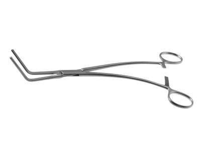 DeBakey multi-purpose clamp, 9 1/4'',angled 60º, 4.0cm long atraumatic jaws, ring handle