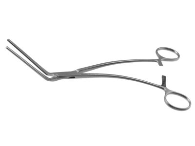 DeBakey multi-purpose clamp, 9 1/2'',angled 60º, 6.5cm long atraumatic jaws, ring handle