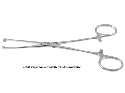 Glassman-Allis intestinal clamp, 6'',delicate, straight, non-crushing serrated jaws, ring handle
