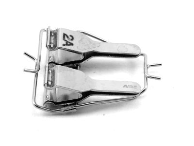 Microsurgical artery approximator clamps, with frame, straight jaws, slight incurved tips, for vein or artery diameter size 0.6mm - 1.5mm, matte finish