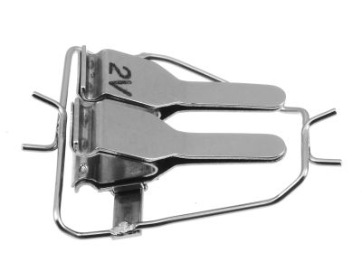 Microsurgical general purpose approximator clamps, with frame, straight jaws, for vein or artery diameter size 0.6mm - 1.5mm, matte finish