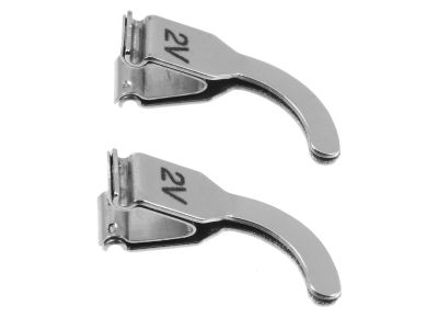 Microsurgical general purpose single clamps, curved jaws, for vein or artery diameter size 0.6mm - 1.4mm, matte finish, sold as a pair
