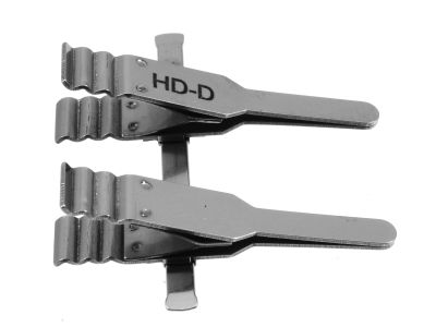 Microsurgical hand applied approximator clamps, without frame, straight jaws, for vein or artery diameter size 1.5mm - 3.5mm, matte finish