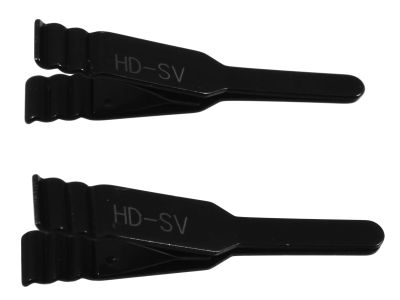 Microsurgical hand applied single clamps, straight jaws, for vein or artery diameter size 1.5mm - 3.5mm, ebonized finish, sold as a pair