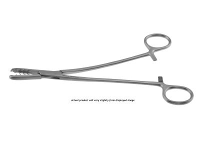 Meniscus clamp, 7 1/8'', angled shanks, 1x2 teeth, ring handle