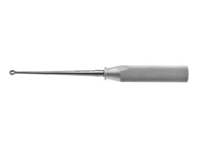 Cone ring curette, 9'',straight, size #2, 6.0mm ring, round handle