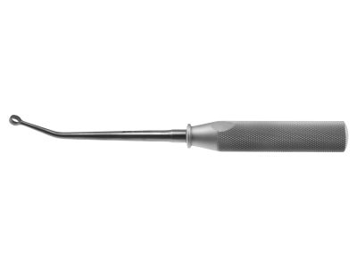 Cone ring curette, 9'',angled, size #2, 6.0mm ring, round handle