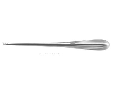Flat back spinal fusion curette, 9'',straight, size #2 cup, brun handle