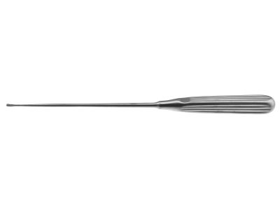 Sims uterine curette, 11'',malleable, size #3/0, curved, 4.0mm wide, sharp tip, brun handle