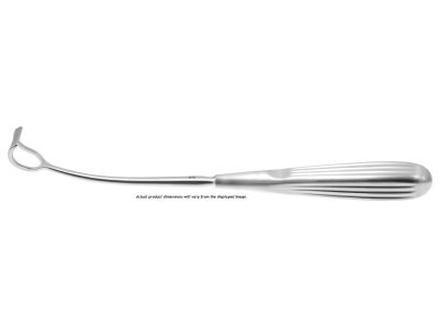 Barnhill adenoid curette, 8 1/2'',reverse curved, size #0, 13.0mm x 14.0mm tip, 10.0mm cutting edge, brun handle