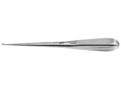 Barnhill adenoid curette, 8 1/2'',reverse curved, size #2, 17.0mm x 18.0mm tip, 15.0mm cutting edge, brun handle