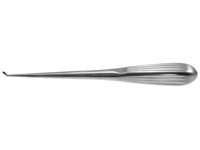 Brun (Spratt) bone curette, 8'',angled, size #3/0, oval cup, brun handle