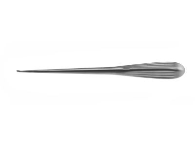 Spinal fusion curette, 9'',straight, size #3/0, oval cup, brun handle