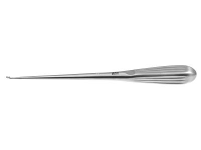 Spinal fusion curette, 9'',straight, size #2/0, oval cup, brun handle