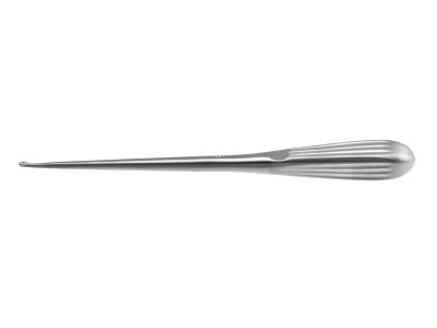 Spinal fusion curette, 9'',straight, size #0, oval cup, brun handle