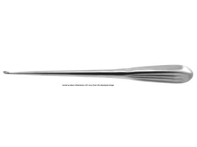 Spinal fusion curette, 9'',straight, size #6, oval cup, brun handle