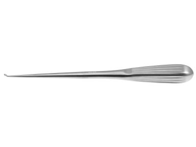 Spinal fusion curette, 9'',angled, size #4/0, oval cup, brun handle