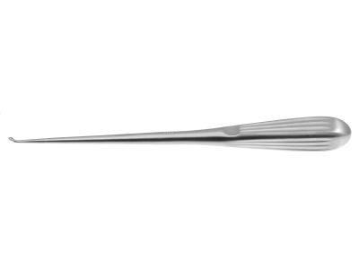 Spinal fusion curette, 9'',angled, size #3/0, oval cup, brun handle
