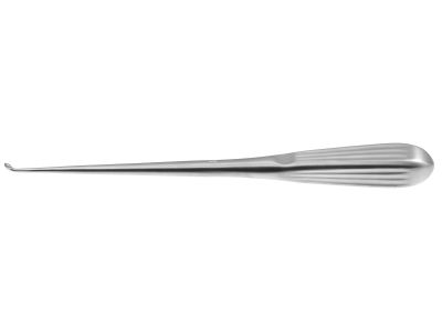 Spinal fusion curette, 9'',angled, size #2/0, oval cup, brun handle
