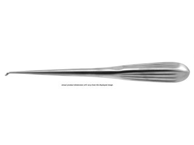 Epstein curette, 8'',straight, size 0, oval cup, brun handle