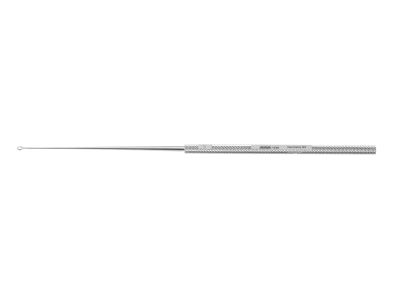 Buck ear curette, 6'',straight, size #0, 1.5mm diameter blunt edge, round handle