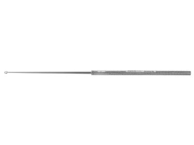 Buck ear curette, 6'',straight, size #1, 2.0mm diameter blunt edge, round handle