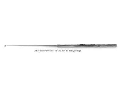 Buck ear curette, 6'',angled, size #2, 2.5mm diameter blunt edge, round handle
