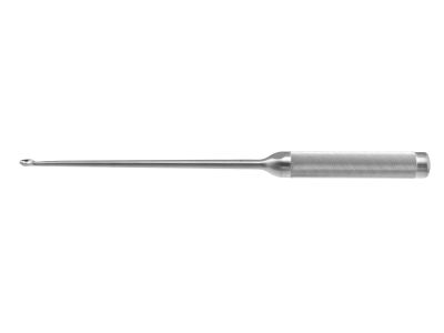 Long neck curette, 15'',straight, size #2 cup, hollow lightweight round handle