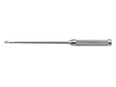 Long neck curette, 15'',straight, size #6 cup, hollow lightweight round handle