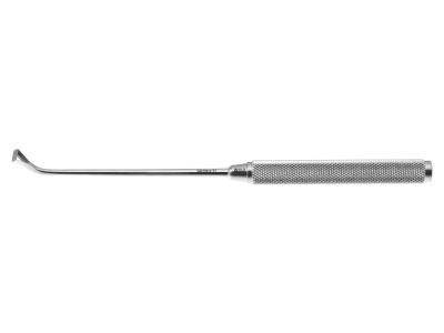Coakley antrum curette, 7'', #6, small, strongly curved, triangular 6.0mm tip, round handle