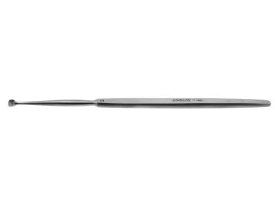 Fox dermal curette, 5 1/2'', straight, 3.0mm round head, flat handle
