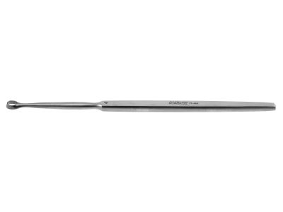 Fox dermal curette, 5 1/2'', straight, 4.0mm round head, flat handle