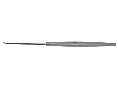 Frontal sinus curette, 7 1/2'',straight, oval 2.0mm x 5.0mm cup, flat handle