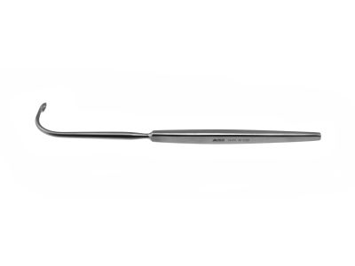 Frontal sinus curette, 7 1/2'',curved 100º, oval 2.0mm x 5.0mm cup, flat handle