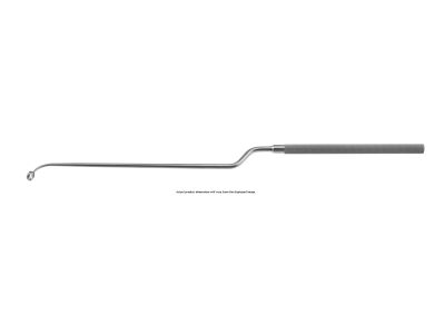 Hardy transsphenoidal curette, 9 1/2'', bayonet shaft, working length 120mm, curved down 5.0mm cup, round handle