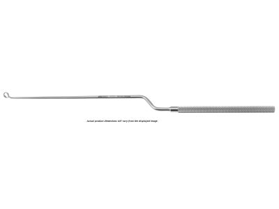 Hardy transsphenoidal curette, 9 1/2'', bayonet shaft, working length 120mm, angled 45º left 3.0mm cup, round handle