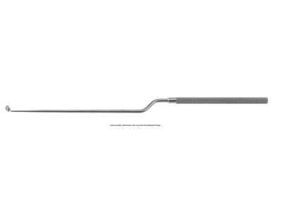 Hardy transsphenoidal curette, 9 1/2'', bayonet shaft, working length 120mm, angled 45º down 3.0mm cup, round handle