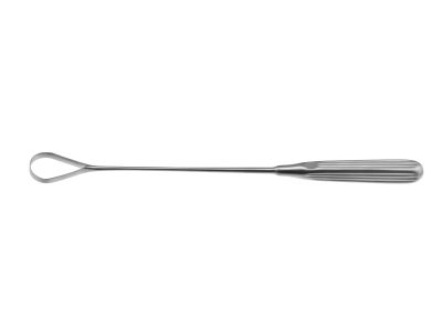 Hunter uterine curette, 8'', large, straight, 30.0mm wide, brun handle