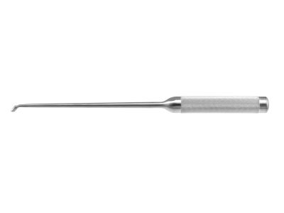 Long neck curette, 15'',angled 50º, size #1 cup, hollow lightweight round handle