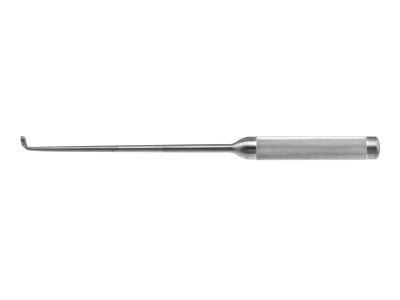 Long neck curette, 15'',angled 90º, size #1 cup, hollow lightweight round handle