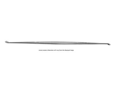 Martini bone curette, 5 1/2'', double-ended, straight, sizes #1 & #2, 4.0mm and 5.0mm round cups, flat handle