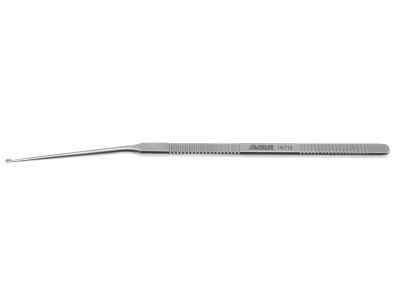 Shea curette, 5 1/2'',angled shaft, straight, 2.0mm wide cup, round handle